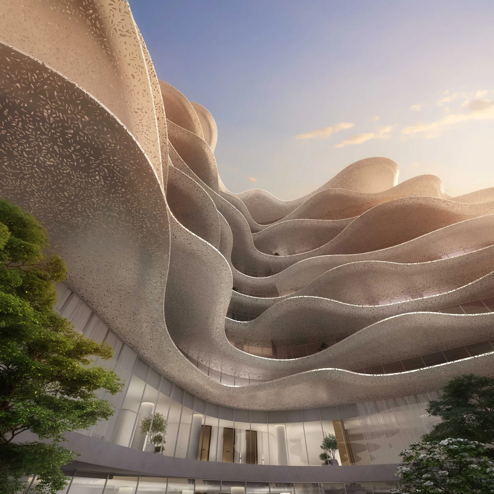 Baccarat courtyard architecture, developer render
